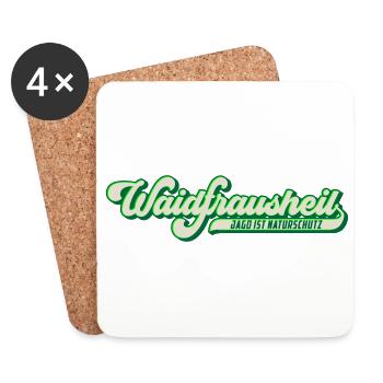 Waidfrausheil | Farben änderbar | Jägerin Huntress - Untersetzer (4er-Set) - Weiß - Vorne
