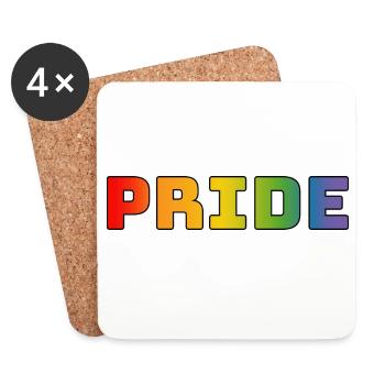 rainbow pride LGBT LGBTQI queer - Dessous de verre (lot de 4) - blanc - Devant