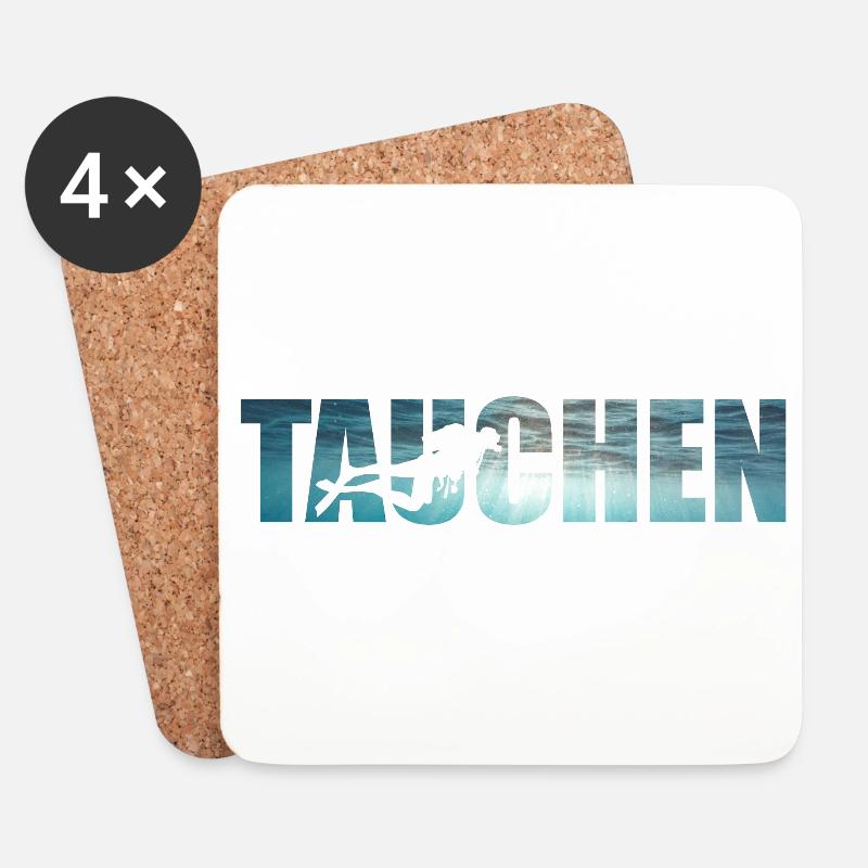 Taucher Dive Divemaster Tauchen Diver - Untersetzer (4er-Set) - Weiß