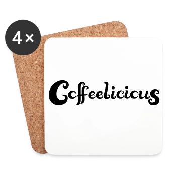 Coffeelicious (en anglais seulement) - Dessous de verre (lot de 4) - blanc - Devant