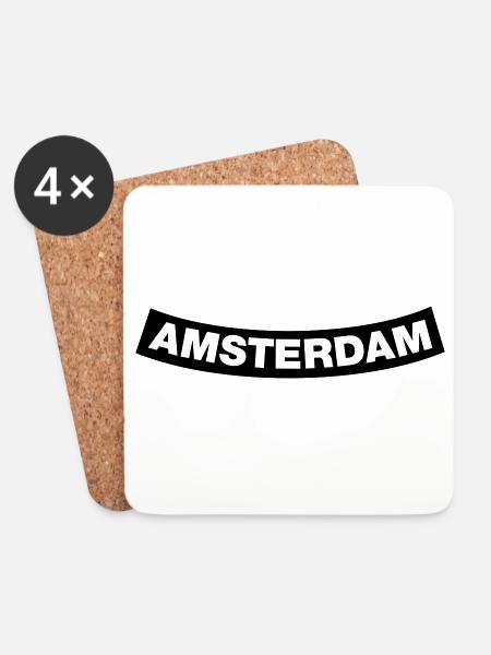 Amsterdam Chapter Element 1C (JGA MC-Rocker-Style) - Coasters (set of 4) - white