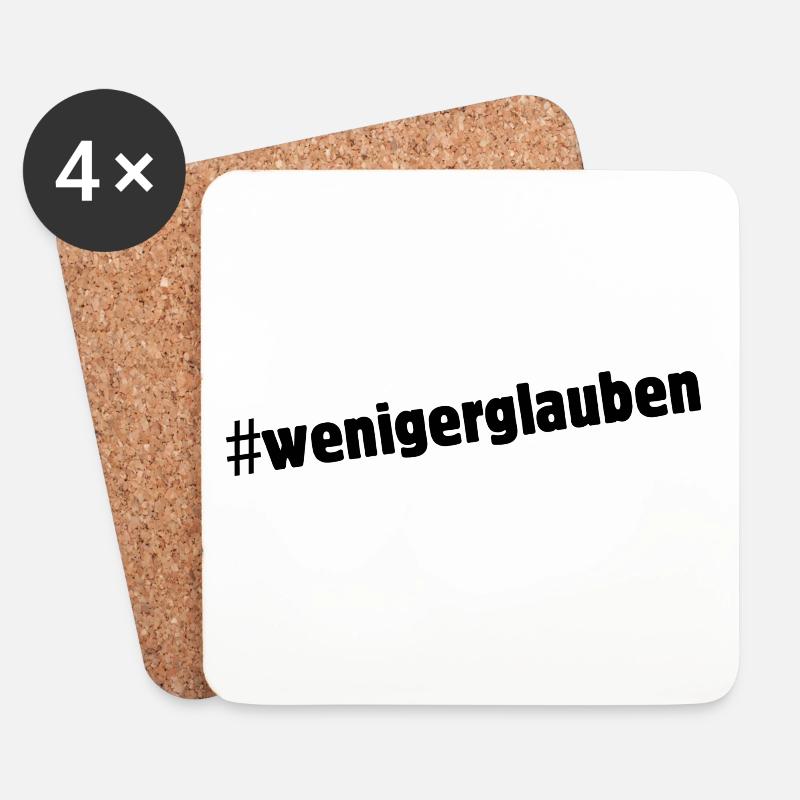 #wenigerglauben - Coasters (set of 4) - white