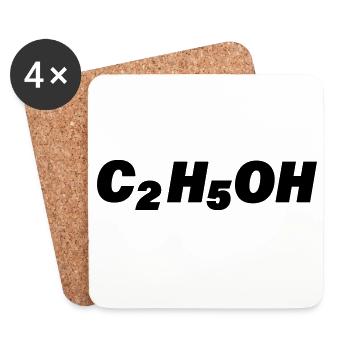 C2H5OH - Dessous de verre (lot de 4) - blanc - Devant