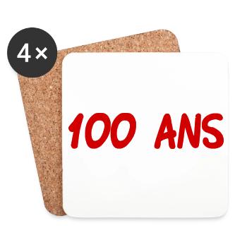 100. 100 JAHRE. 100-JÄHRIGES JUBILÄUM. GEBURTSTAG 100 - Untersetzer (4er-Set) - Weiß - Vorne