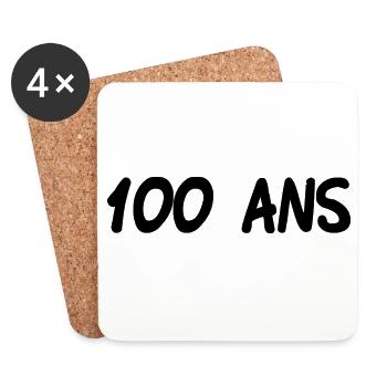 100. 100 YEARS. 100th ANNIVERSARY. BIRTHDAY 100 - Coasters (set of 4) - white - Front