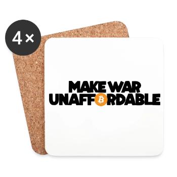 Bitcoin - Make war unaffordable - Untersetzer (4er-Set) - Weiß - Vorne