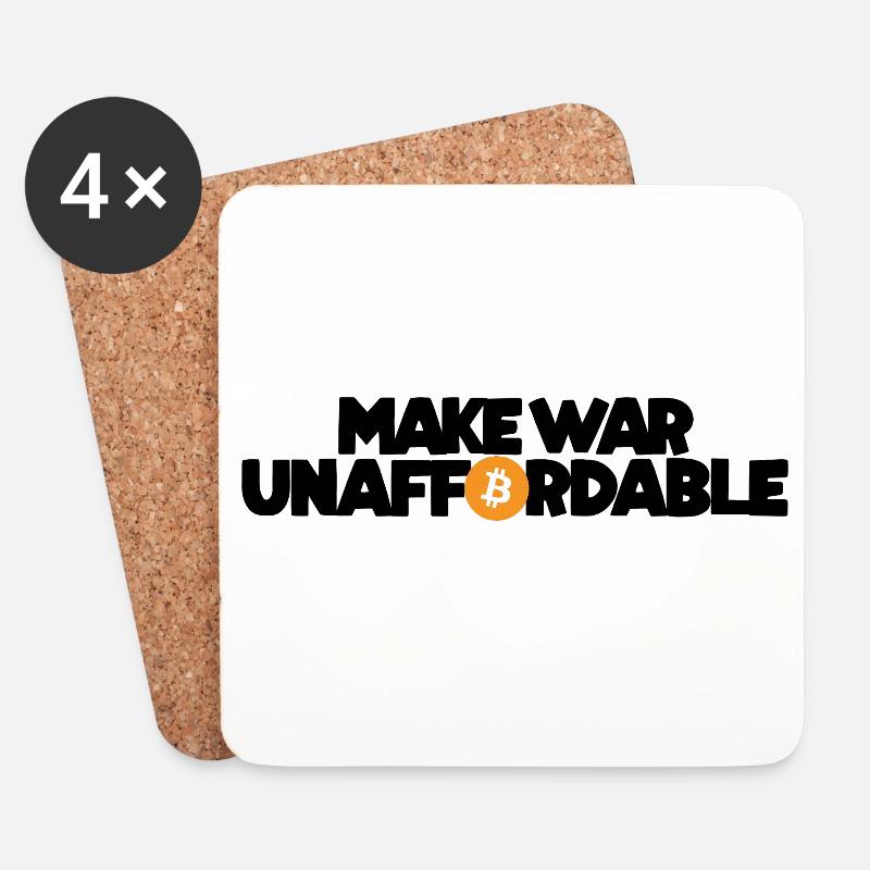 Bitcoin - Make war unaffordable - Untersetzer (4er-Set) - Weiß