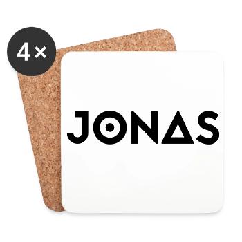 Prénom Jonas - Dessous de verre (lot de 4) - blanc - Devant