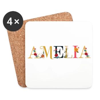 Amelia - Dessous de verre (lot de 4) - blanc - Devant