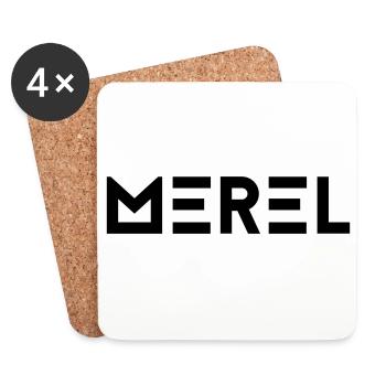 First name Merel - Coasters (set of 4) - white - Front