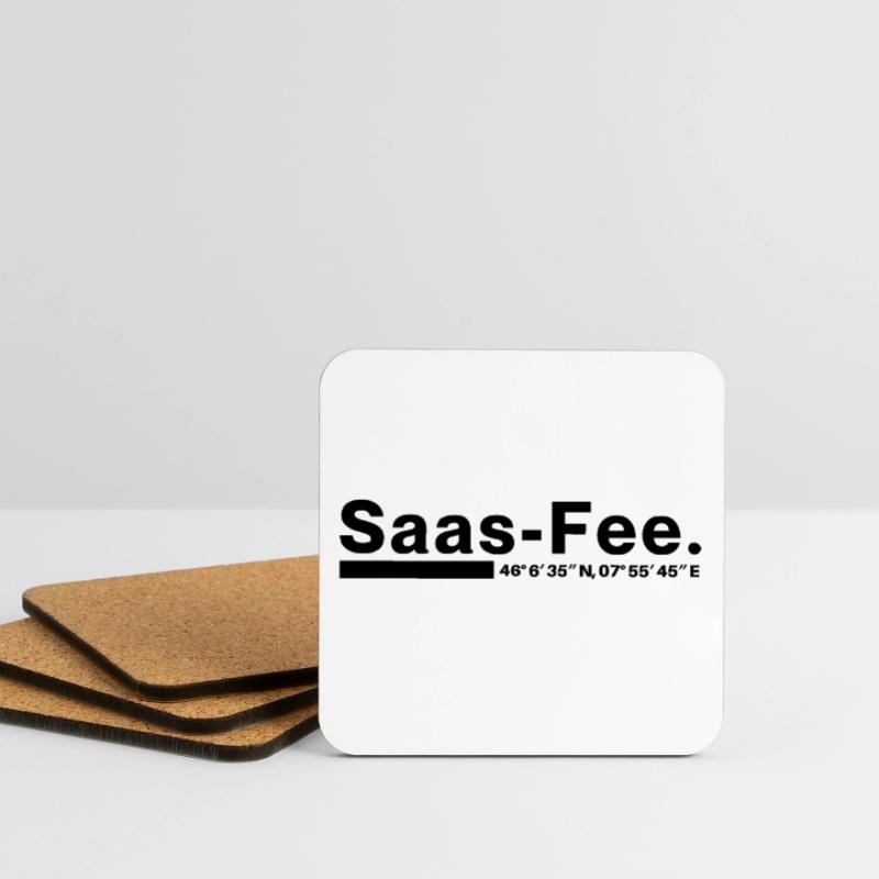 Saas-Fee coordinates Valais Switzerland Coasters (set of 4)
