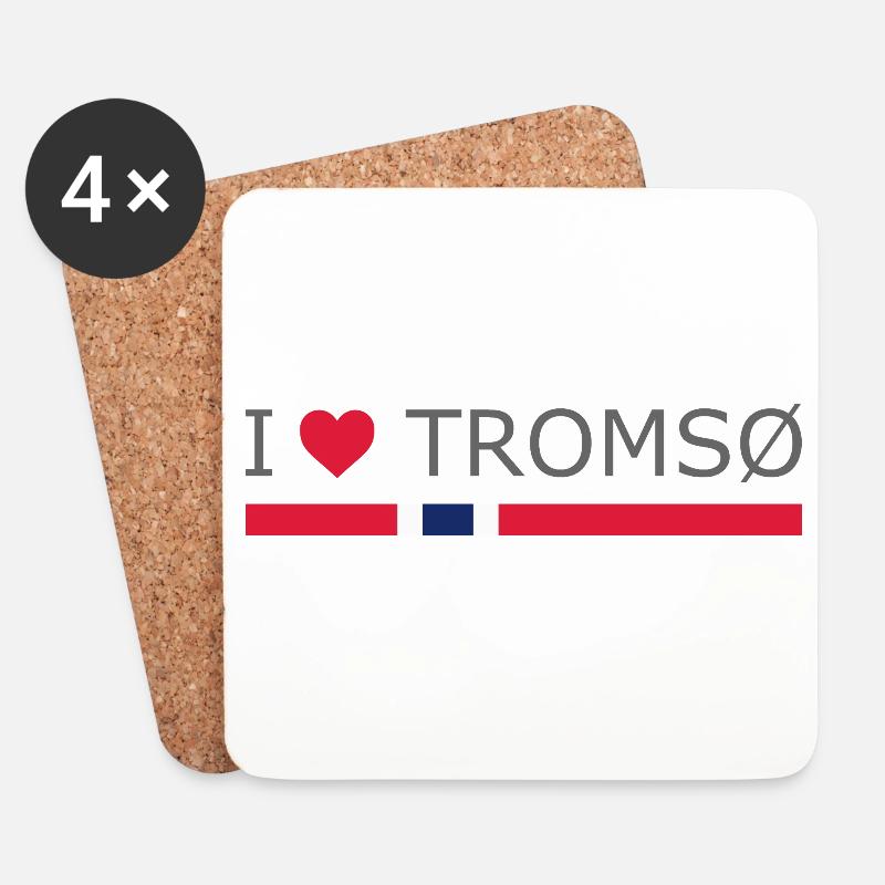I love Tromso - Norway - Norge - Norwegen - Untersetzer (4er-Set) - Weiß