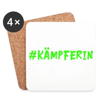 Chasseur - Porte-bonheur - vert fluo - Dessous de verre (lot de 4) - blanc - Devant