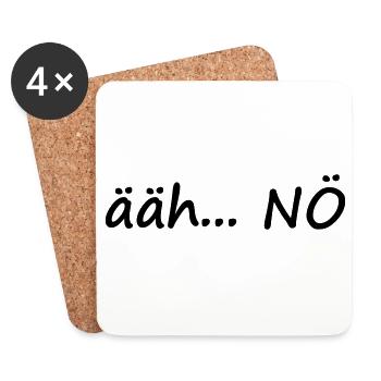 euh... NON - Dessous de verre (lot de 4) - blanc - Devant