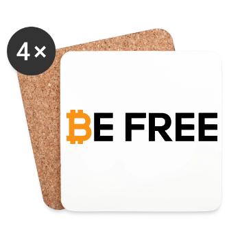 Bitcoin Be Free - Untersetzer (4er-Set) - Weiß - Vorne