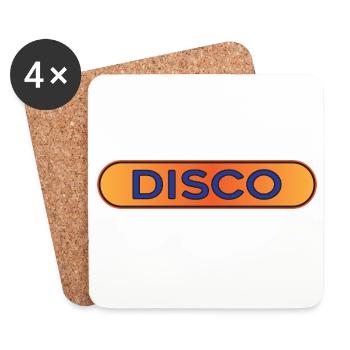 Disco Neon Retro Abzeichen - Untersetzer (4er-Set) - Weiß - Vorne