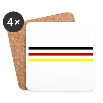 Deutschland Linie Fahne - Untersetzer (4er-Set) - Weiß - Vorne