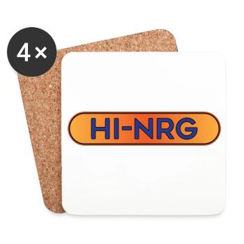 Hi-NRG Retro Neon Text - Untersetzer (4er-Set) - Weiß - Vorne