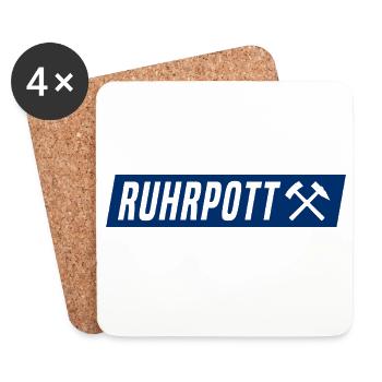 Ruhrpott - Ruhr Pott - Zeche - Zollverein - NRW - Dessous de verre (lot de 4) - blanc - Devant