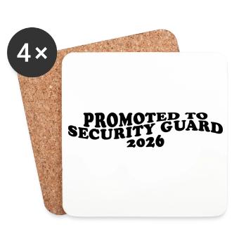 Promoted to Security Guard 2026 – Wachschutz Humor - Untersetzer (4er-Set) - Weiß - Vorne