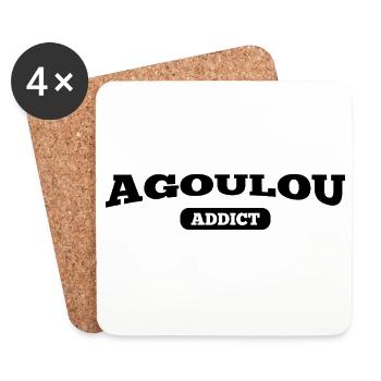 Guadeloupe humor t-shirt - Agoulou addict - Coasters (set of 4) - white - Front