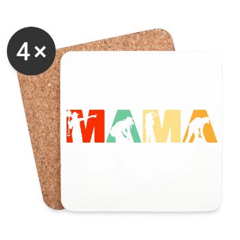 Landscaping Mama Gardening Retro Silhouette - Coasters (set of 4) - white - Front