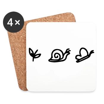 cute - Dessous de verre (lot de 4) - blanc - Devant