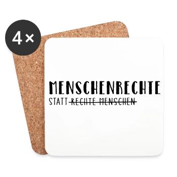 Human rights instead of right-wing people - Coasters (set of 4) - white - Front