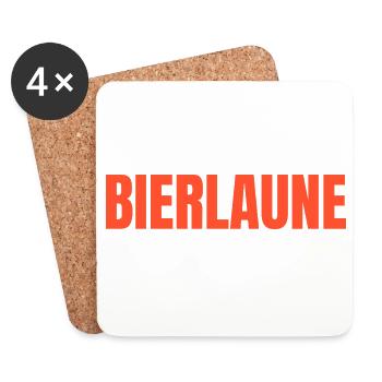 Bierlaune Shirt – Lustiges Frühlingsfest Bier Fest - Untersetzer (4er-Set) - Weiß - Vorne