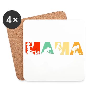Gärtner Mama Retro Sonnenuntergang Gartenbaukunst - Untersetzer (4er-Set) - Weiß - Vorne