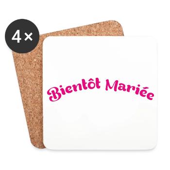 Future Madame : Design Bientôt Mariée Rose Chic - Dessous de verre (lot de 4) - blanc - Devant