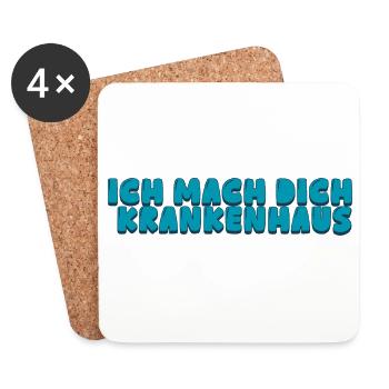 Ich mach dich Krankenhaus - Untersetzer (4er-Set) - Weiß - Vorne