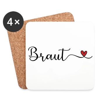 Braut - Untersetzer (4er-Set) - Weiß - Vorne