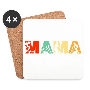 Mountain Biking Mama Off Road Cycling - Coasters (set of 4) - white - Front