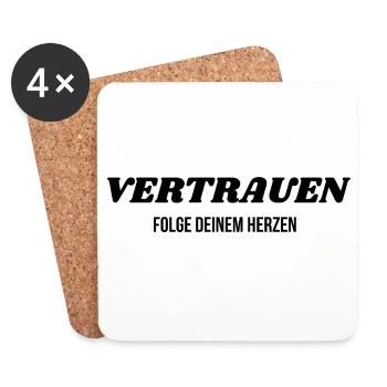 VERTRAUEN – Folge deinem Herzen - Untersetzer (4er-Set) - Weiß - Vorne