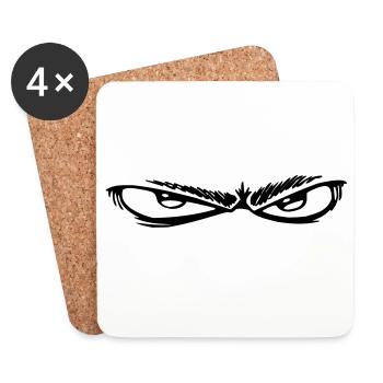 Night Eyes Black & White - Coasters (set of 4) - white - Front