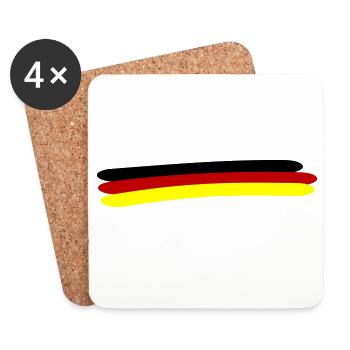 Germany Flag Line - Coasters (set of 4) - white - Front
