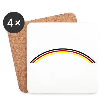 Germany Flag Line - Coasters (set of 4) - white - Front