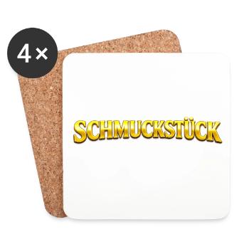 Golden Masterpiece Typography Schmuckstück german  - Coasters (set of 4) - white - Front