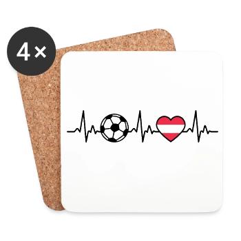 Austria Football Heartbeat Austria - Coasters (set of 4) - white - Front
