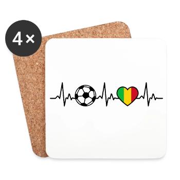Mali Football Heartbeat Mali - Dessous de verre (lot de 4) - blanc - Devant