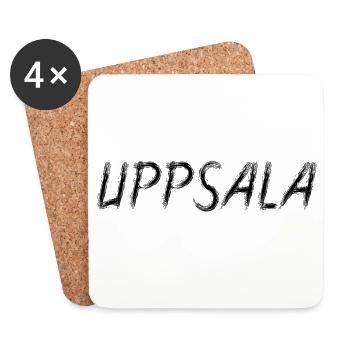 Uppsala Wildleder-Grunge-Bürstenbürste Schwarz - Untersetzer (4er-Set) - Weiß - Vorne