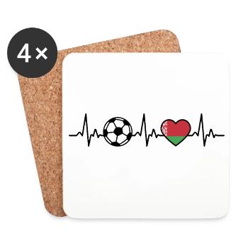 Belarus Football Heartbeat Belarus - Coasters (set of 4) - white - Front