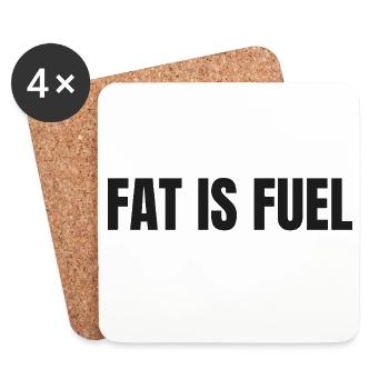 FAT IS FUEL | Carnivore T-Shirt High Fat Lifestyle - Coasters (set of 4) - white - Front