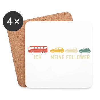 Busfahrer Und Meine Follower - Untersetzer (4er-Set) - Weiß - Vorne