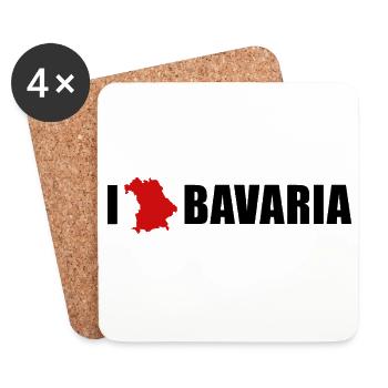 J’adore Bavaria Bayern Liebe - Dessous de verre (lot de 4) - blanc - Devant