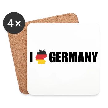 J’adore l’Allemagne et l’Allemagne - Dessous de verre (lot de 4) - blanc - Devant