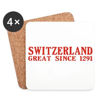 Suisse - Grande depuis 1291 - Schweiz - Schwiiz - Dessous de verre (lot de 4) - blanc - Devant