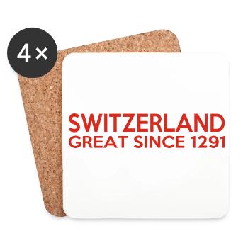 Suisse - Grande depuis 1291 - Schweiz - Schwiiz - Dessous de verre (lot de 4) - blanc - Devant