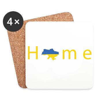 Zuhause: Ukrainescher Stil Heimdruck - Untersetzer (4er-Set) - Weiß - Vorne